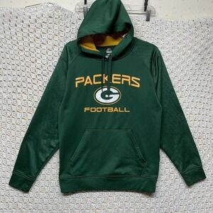 Packers Football Sports Hoodie Sweatshirt Men's Sz S Green‎ Majestic Sweater
